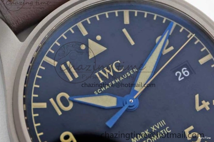 MIROTIME 0705 Mark XVIII IW327006 Titanium M+F 1:1 Best Edition Black Dial on Brown Leather Strap A Efficient 7052